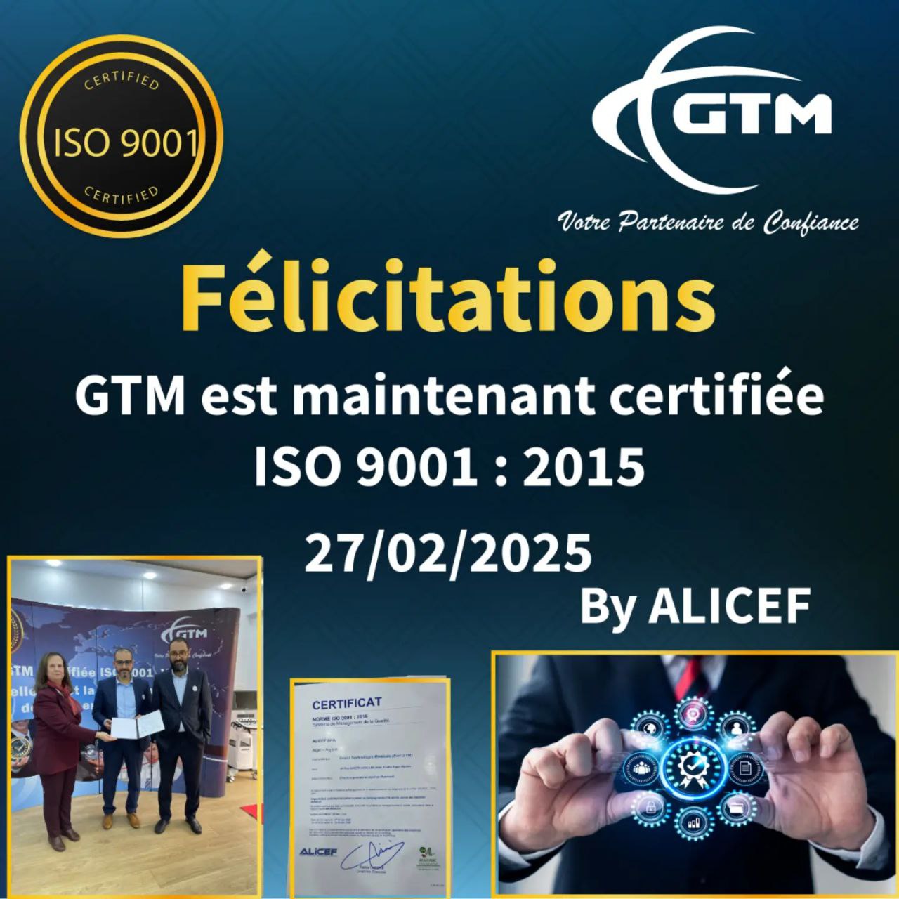 GTM obtient la certification ISO 9001:2015